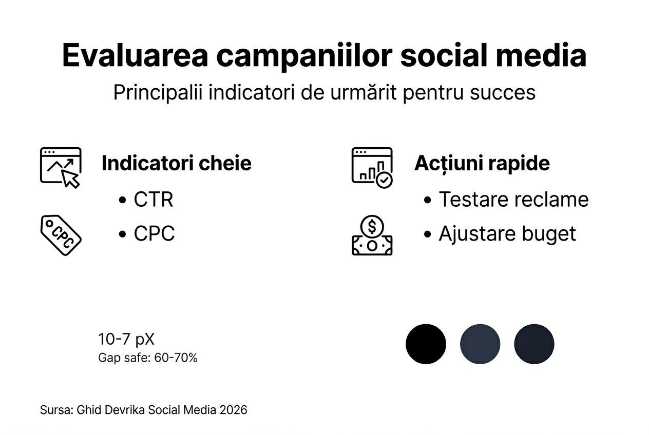Vizualizare grafică a principalilor indicatori de succes &icirc;n social media