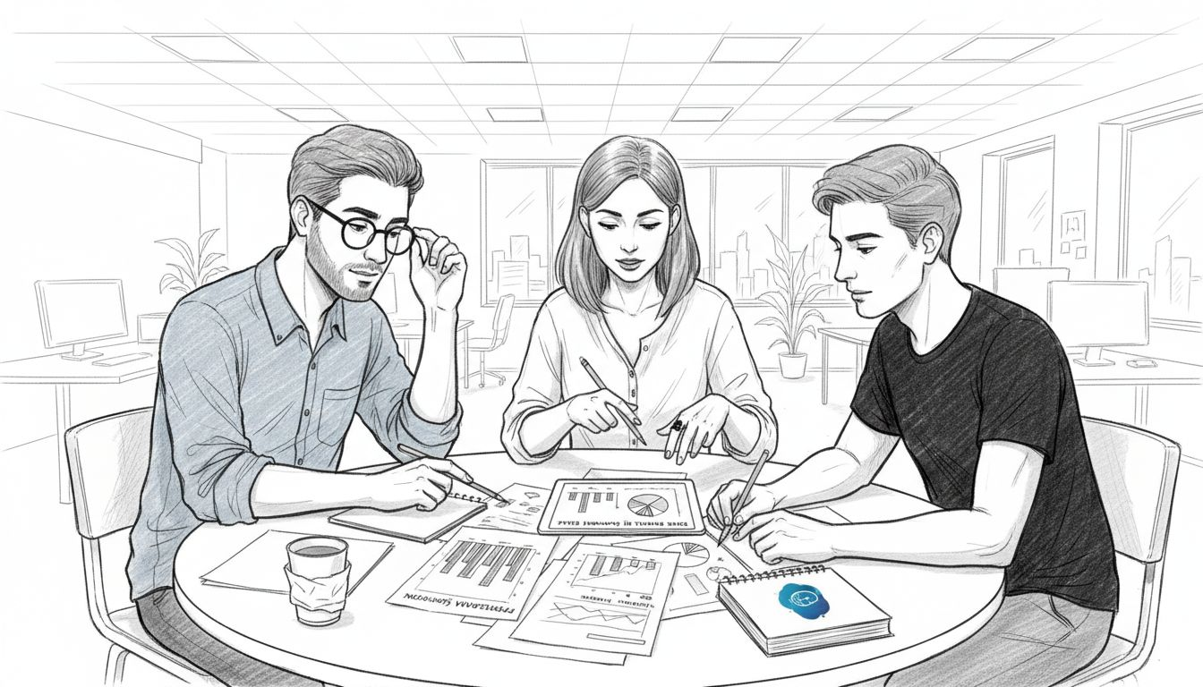 Echipa analizează &icirc;mpreună rezultatele campaniilor de marketing din ecommerce, căut&acirc;nd soluții pentru a &icirc;mbunătăți performanța și a atinge obiectivele de v&acirc;nzări.