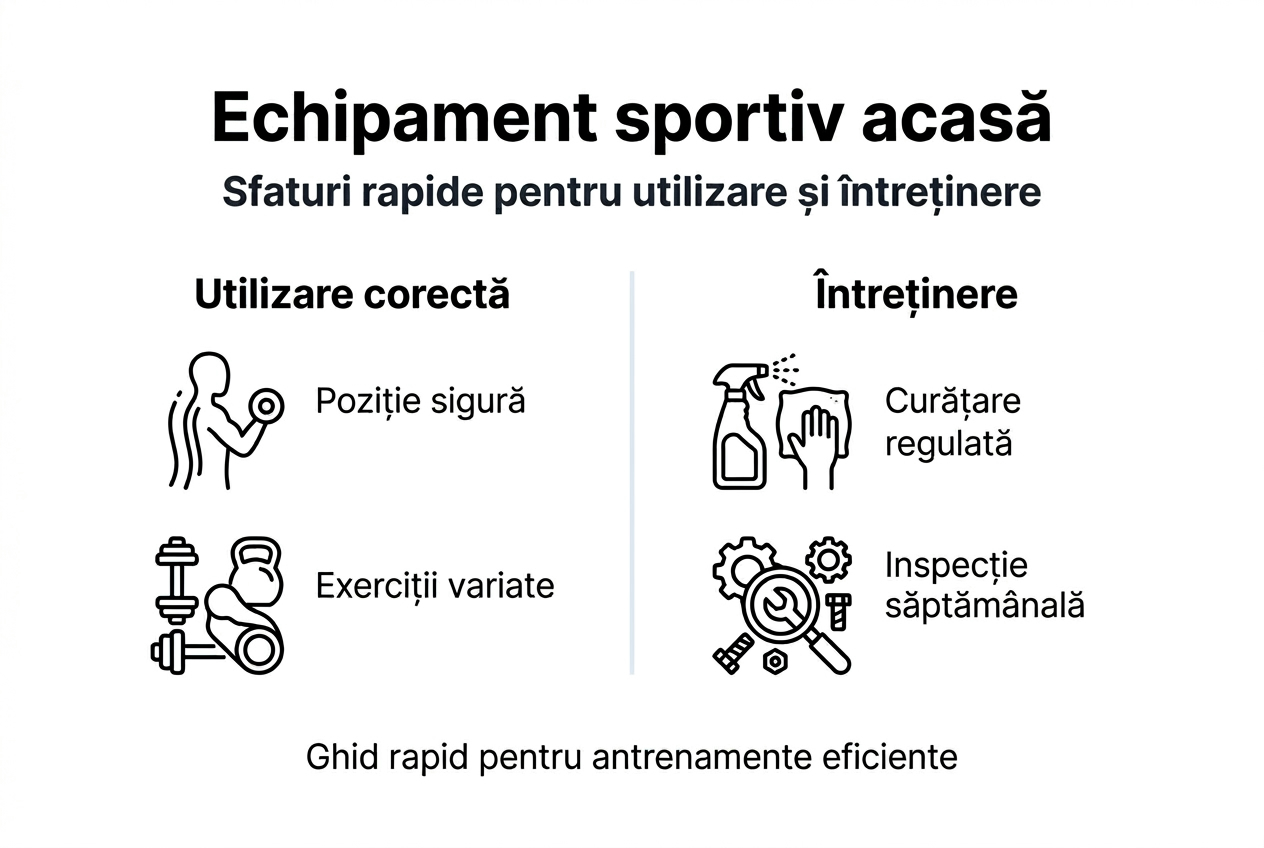 Ghid vizual pentru folosirea și întreținerea echipamentului sportiv