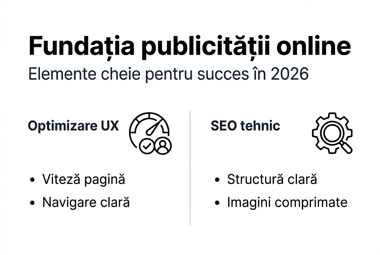 Infografic care prezintă elementele de bază ale unei campanii de publicitate online