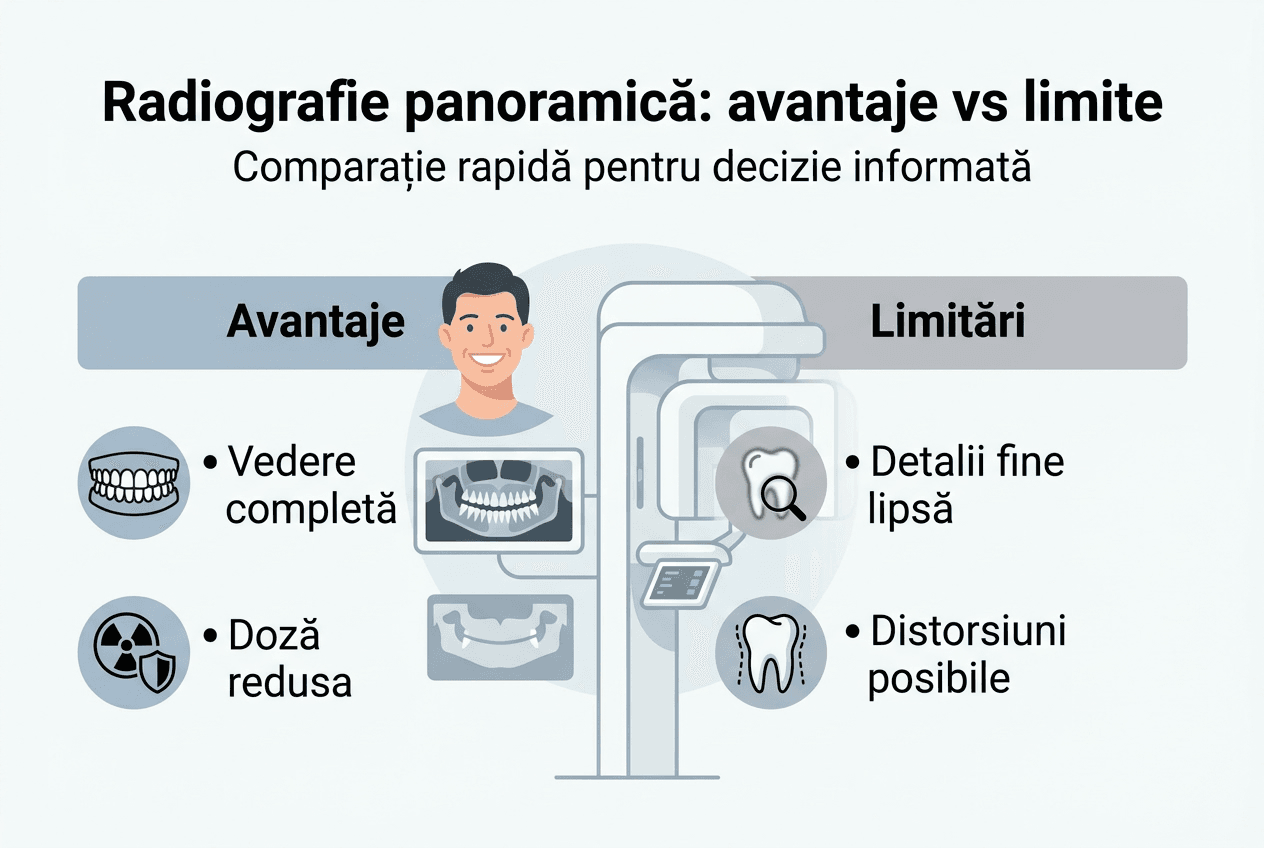 Infografic: Ce beneficii și limitări are radiografia panoramică