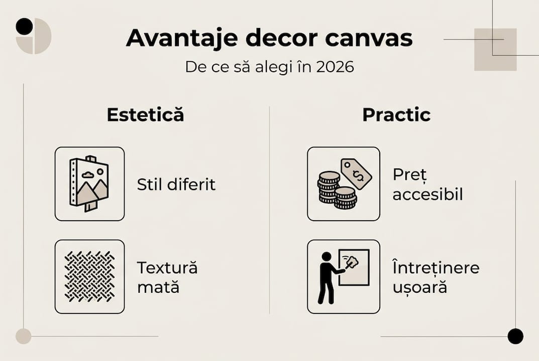 Infografic: de ce să alegi tablouri canvas pentru decorul casei în 2026