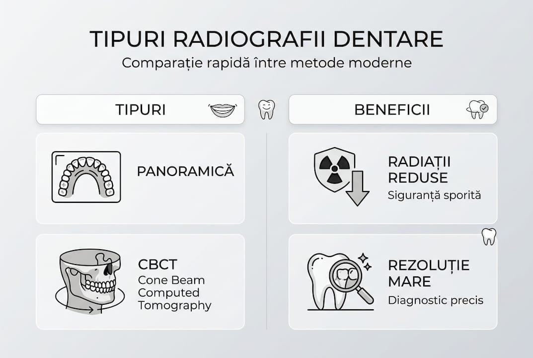 Infografic: Ce tipuri de radiografii dentare există și de ce sunt ele importante pentru sănătatea ta orală