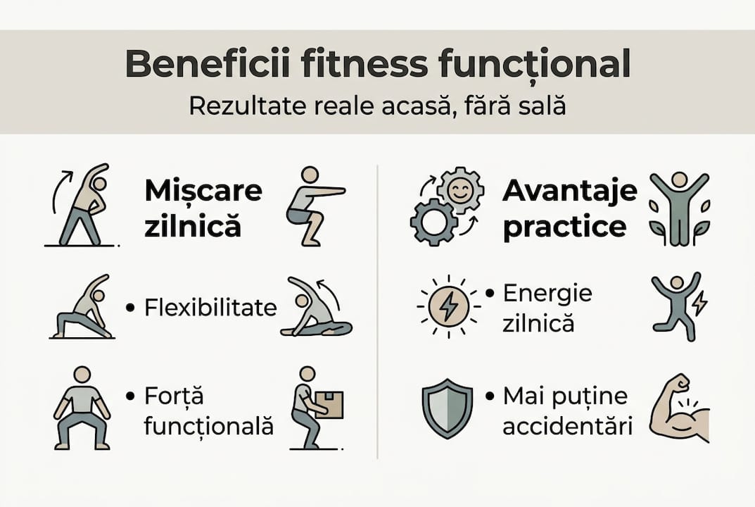 Infografic: avantajele și utilitatea antrenamentului fizic acasă
