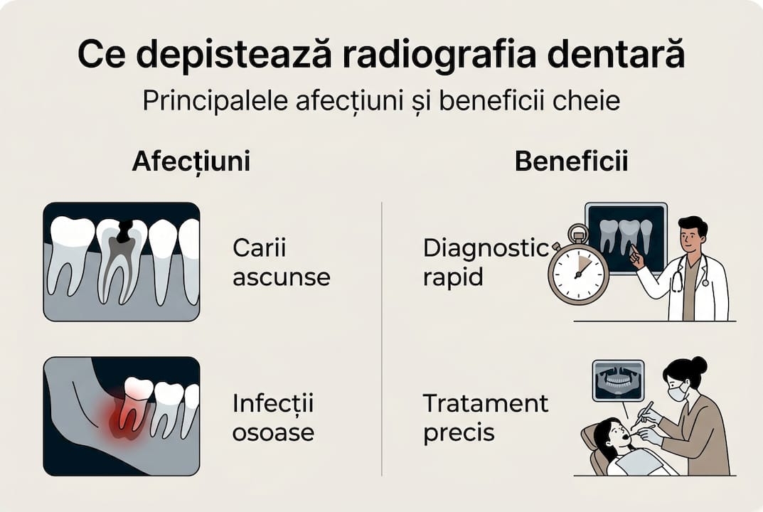 Infografic: ce boli pot fi depistate cu ajutorul radiografiei și care sunt avantajele acestei investigații