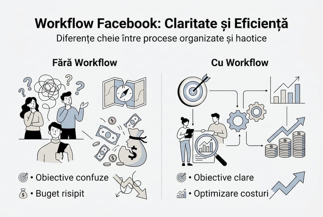 Infografic: Cum transformi haosul din gestionarea paginii de Facebook în claritate și eficiență