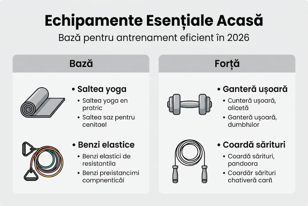 Infografic: Ce nu trebuie să-ți lipsească din sala ta de fitness de acasă