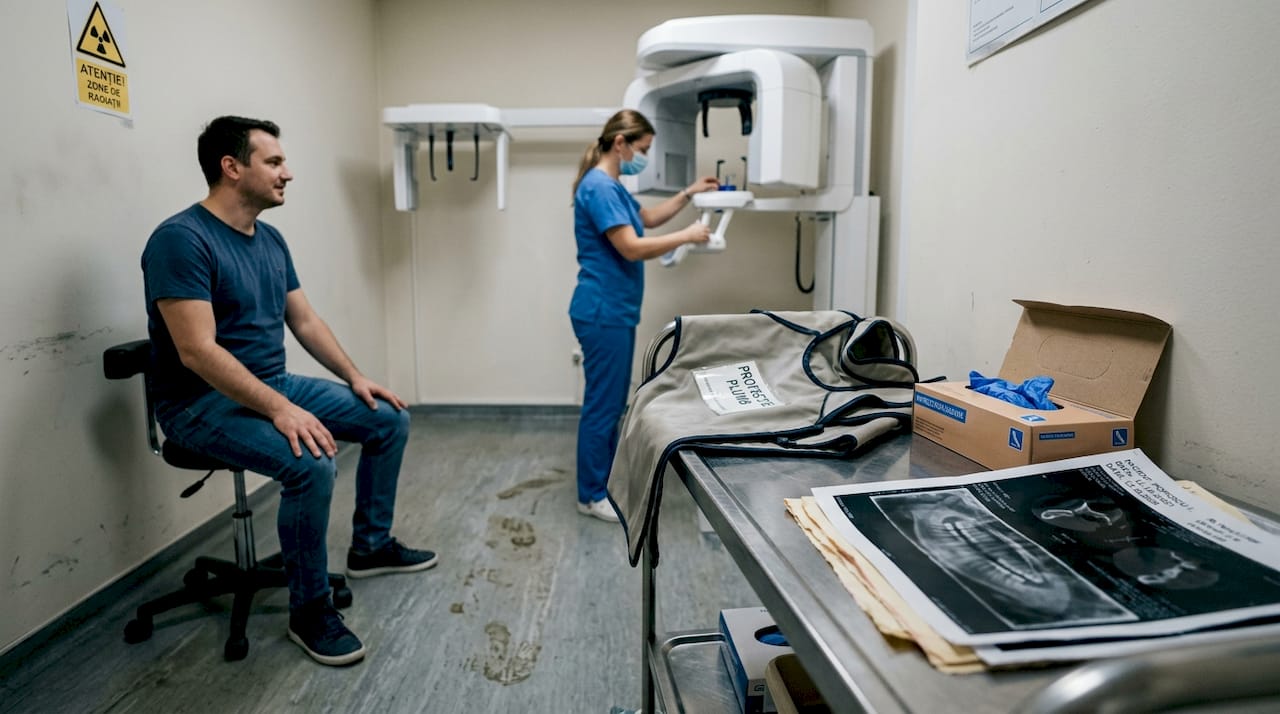 Pacientul este gata pentru efectuarea investigației CBCT.