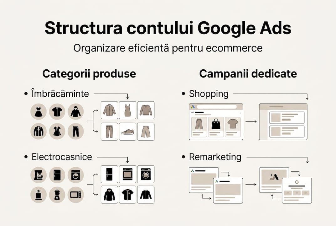 Infografic: Cum îți organizezi eficient contul de Google Ads pentru un magazin online