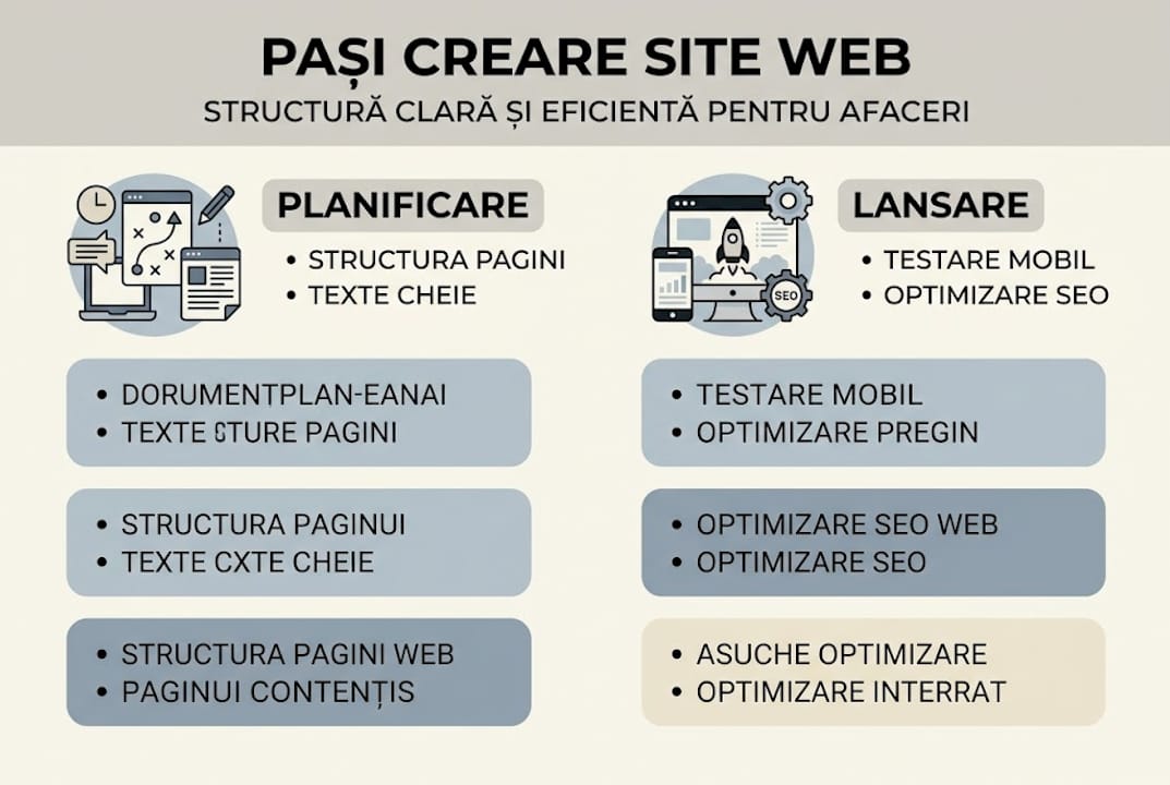 Infografic: Etapele esențiale pentru crearea unui site web de business