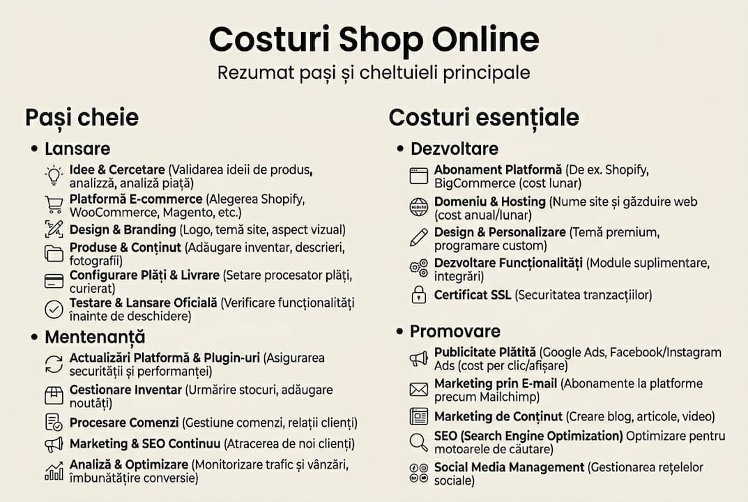 Infografic: cât te costă și care sunt pașii esențiali pentru deschiderea unui magazin online