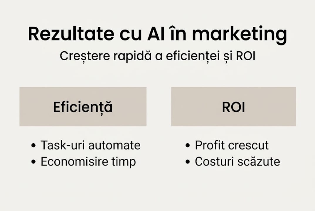 Rezultatele obținute prin automatizarea marketingului cu ajutorul inteligenței artificiale – prezentate vizual