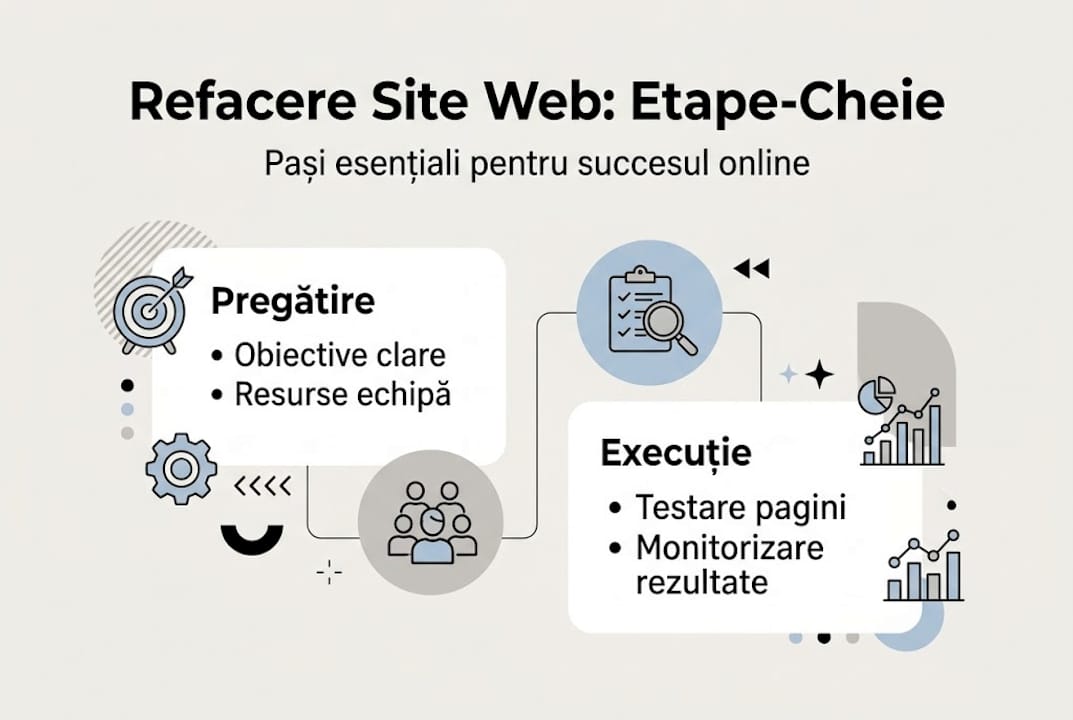 Infografic: etapele esențiale &icirc;n procesul de re&icirc;mprospătare a unui site web