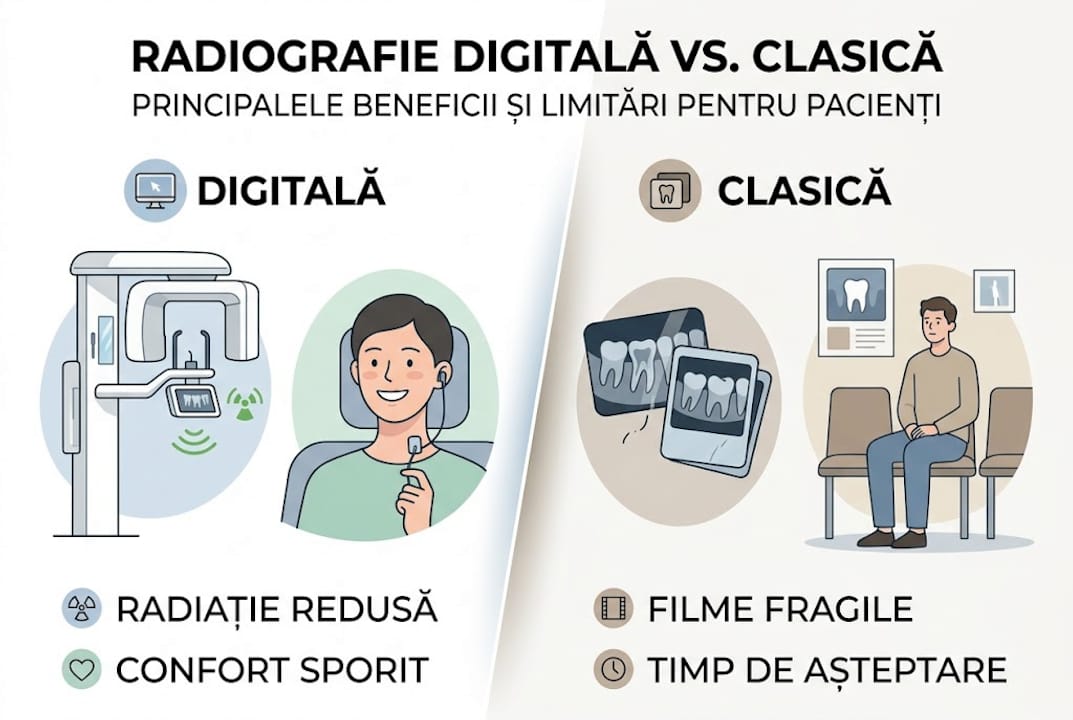 Infografic: De ce să alegi radiografia dentară digitală – principalele beneficii