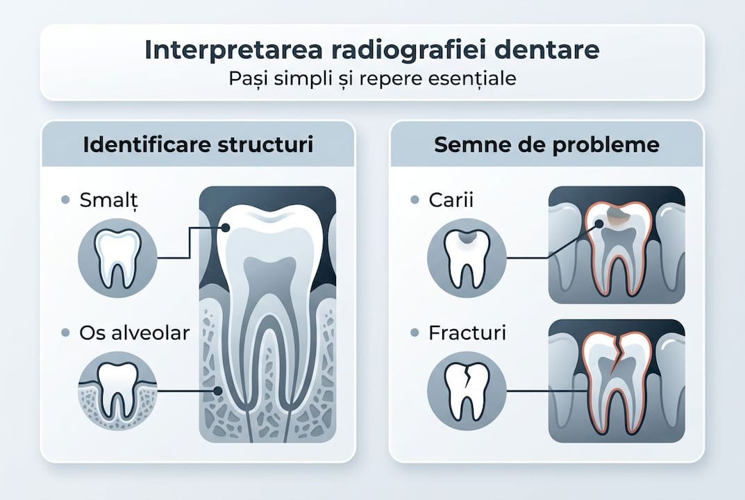 Infografic: cum citim corect o radiografie dentară – etapele de bază