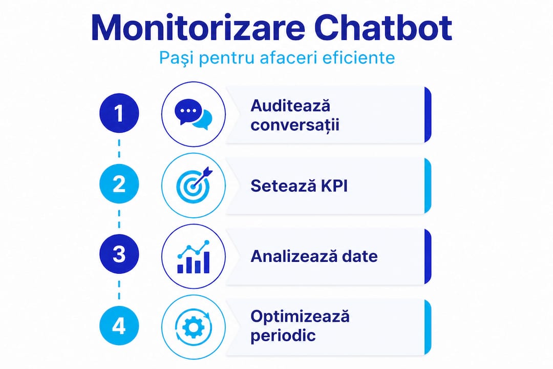 Infografic despre evaluarea performanței chatbot-ului