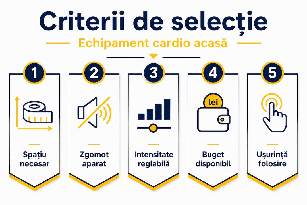Infografic vertical: cum să îți alegi echipamentul cardio, pas cu pas