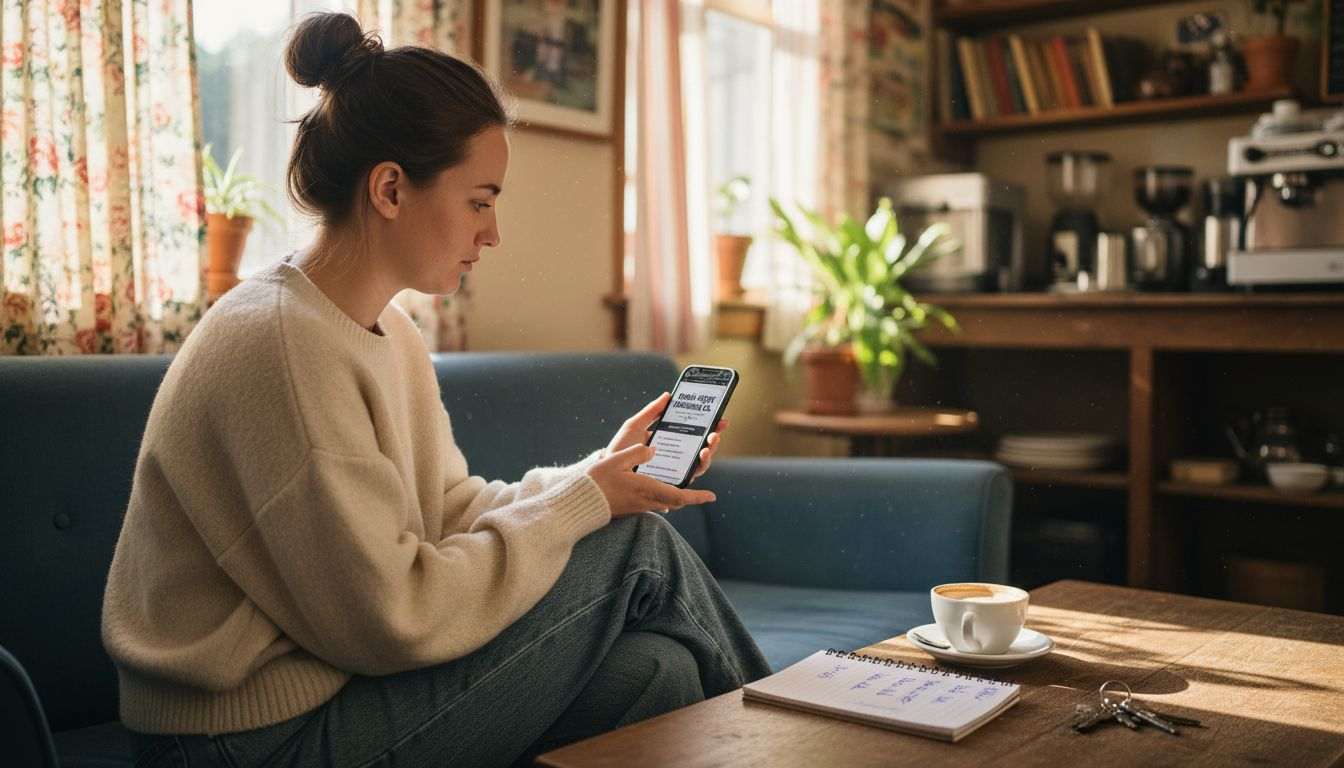 Customer using phone to view business website