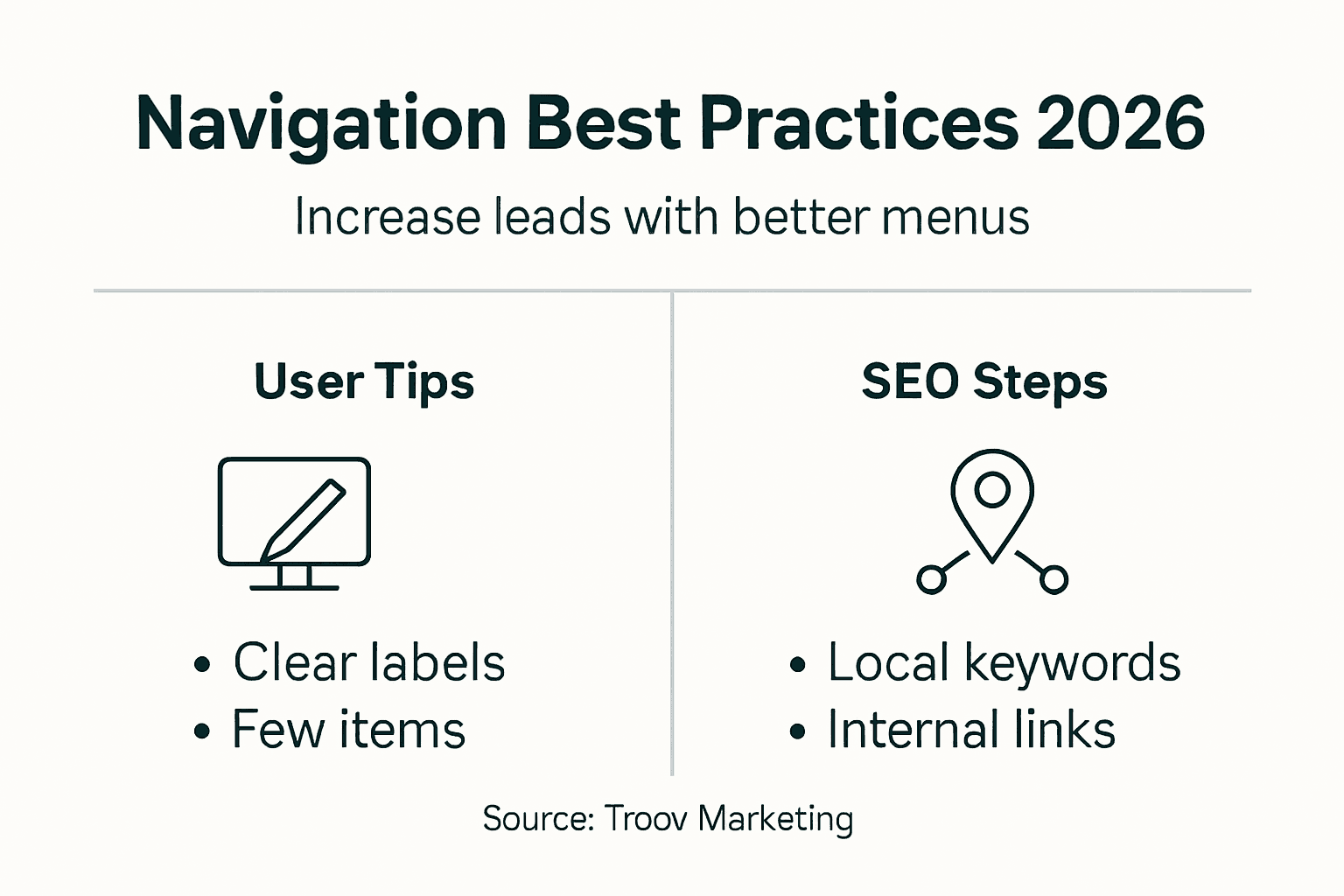 Infographic: website navigation best practices 2026