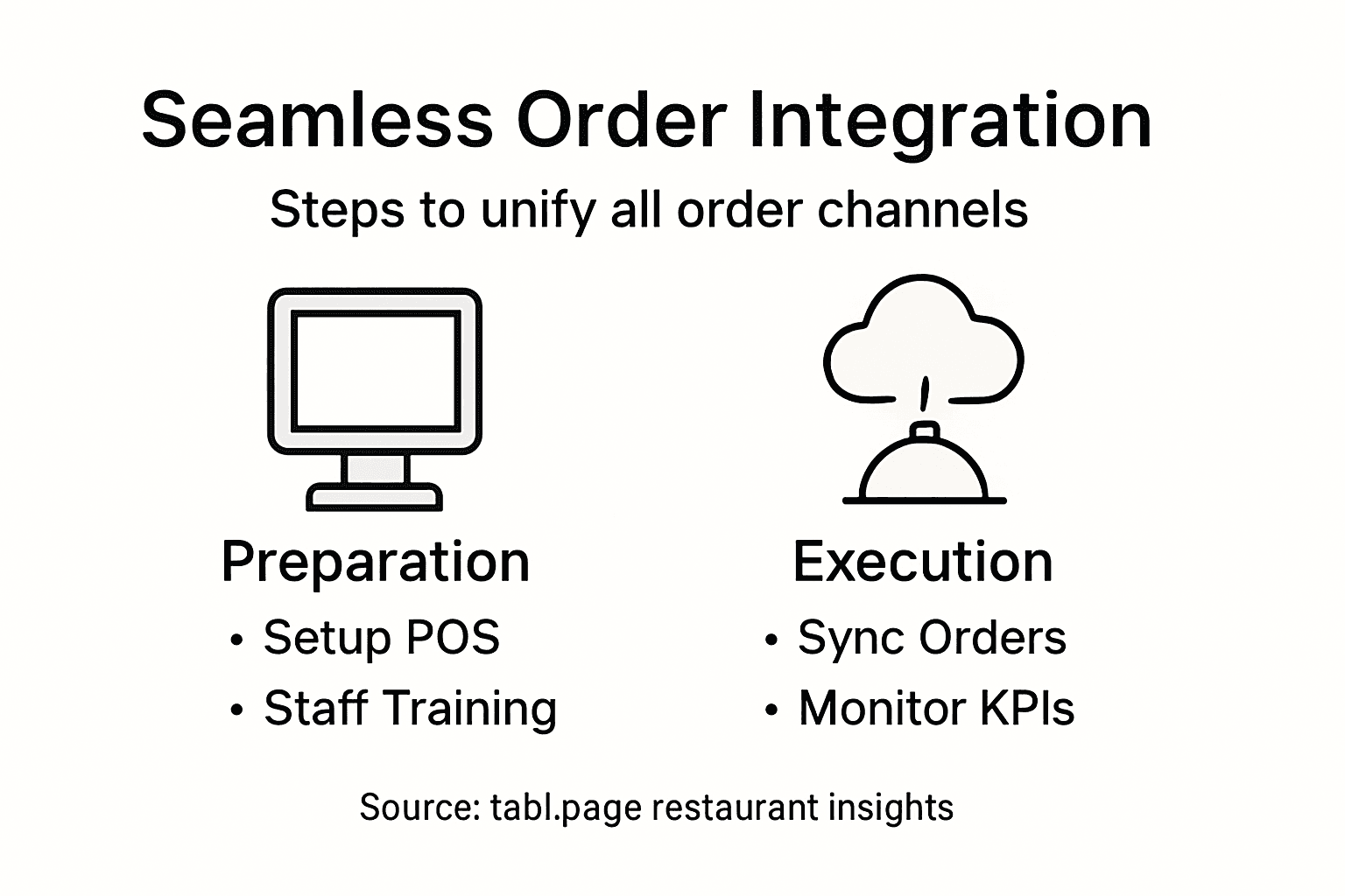 Infographic showing restaurant order integration steps