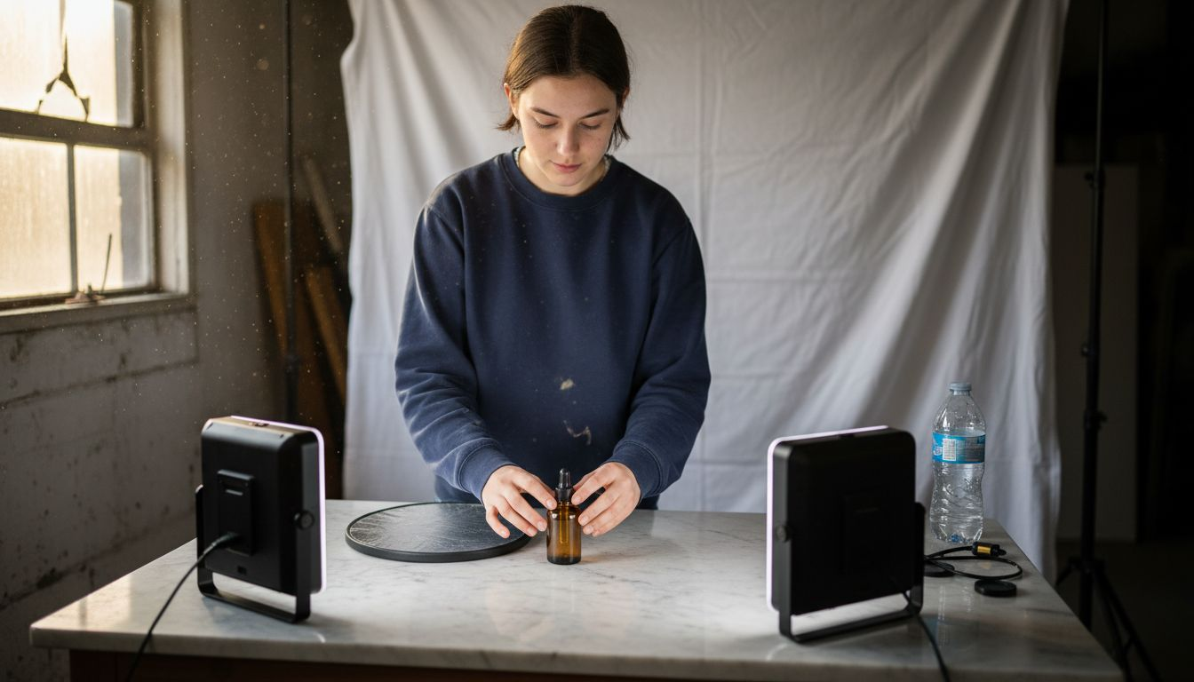Setting up lights for product photography