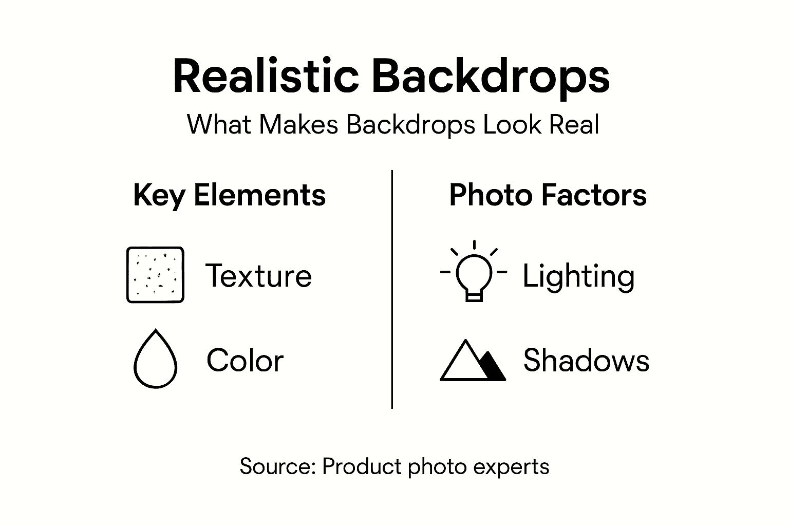 Infographic with key elements for realistic backdrops