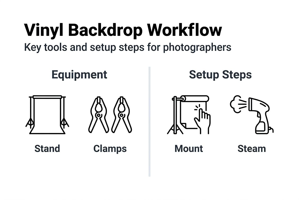 Infographic shows vinyl backdrop workflow essentials