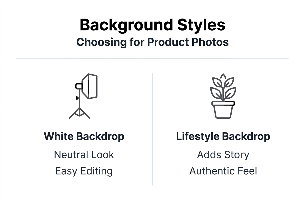 Infographic comparing background styles in photography