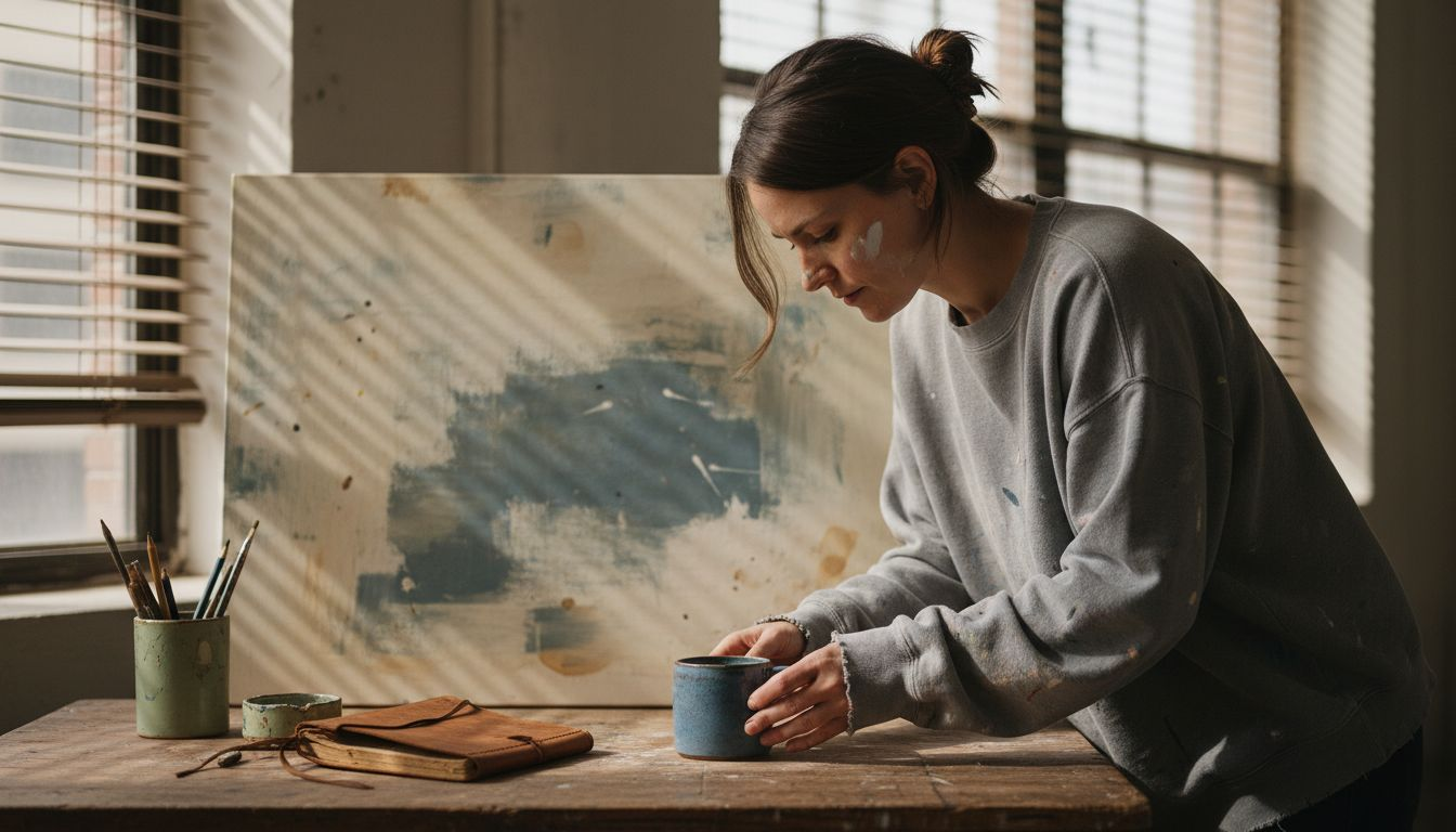 Product photo with textured painted backdrop