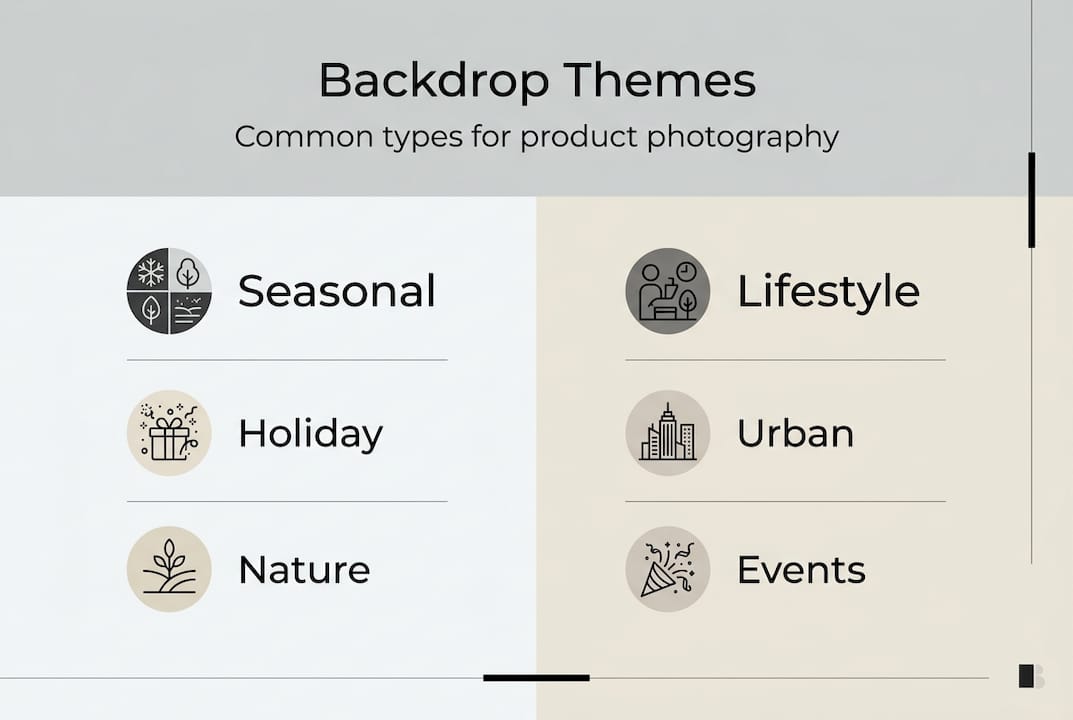 Infographic on backdrop types for photography