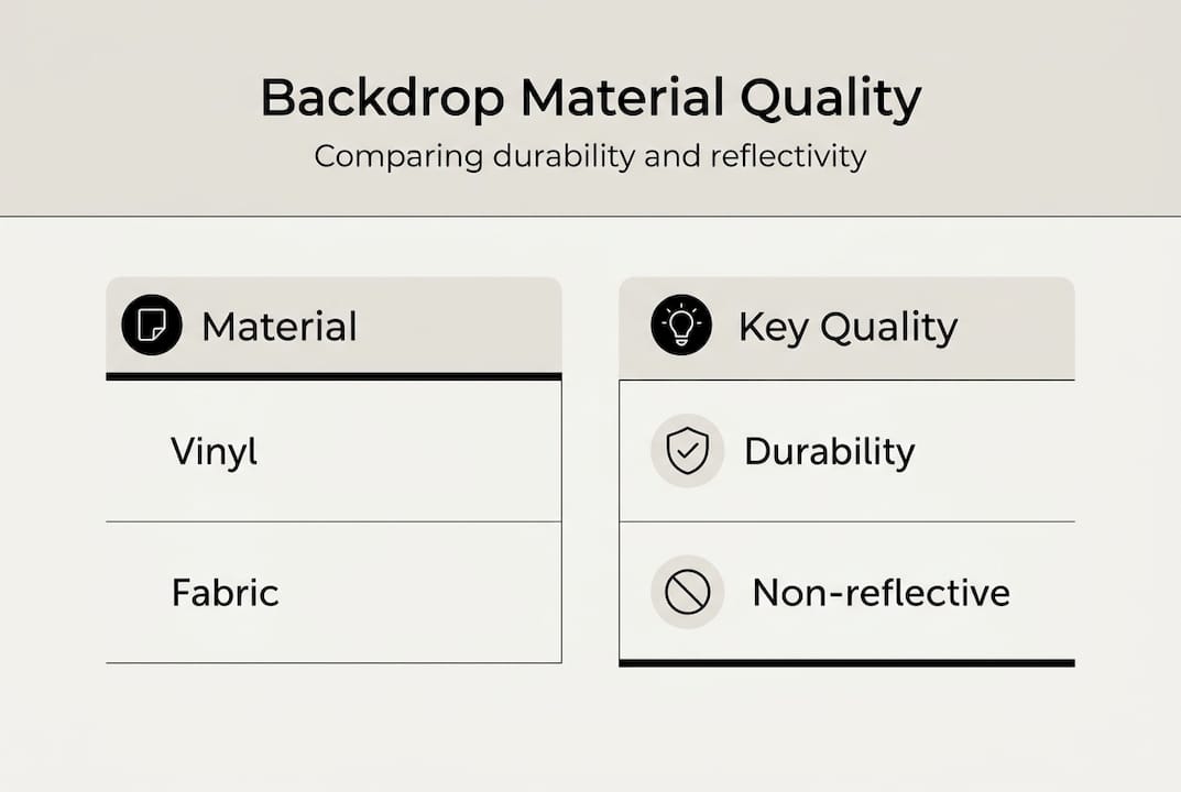 Infographic comparing backdrop material qualities