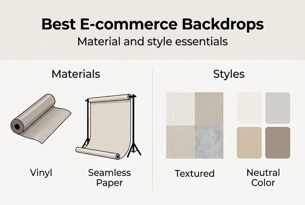 Infographic showing background materials and styles