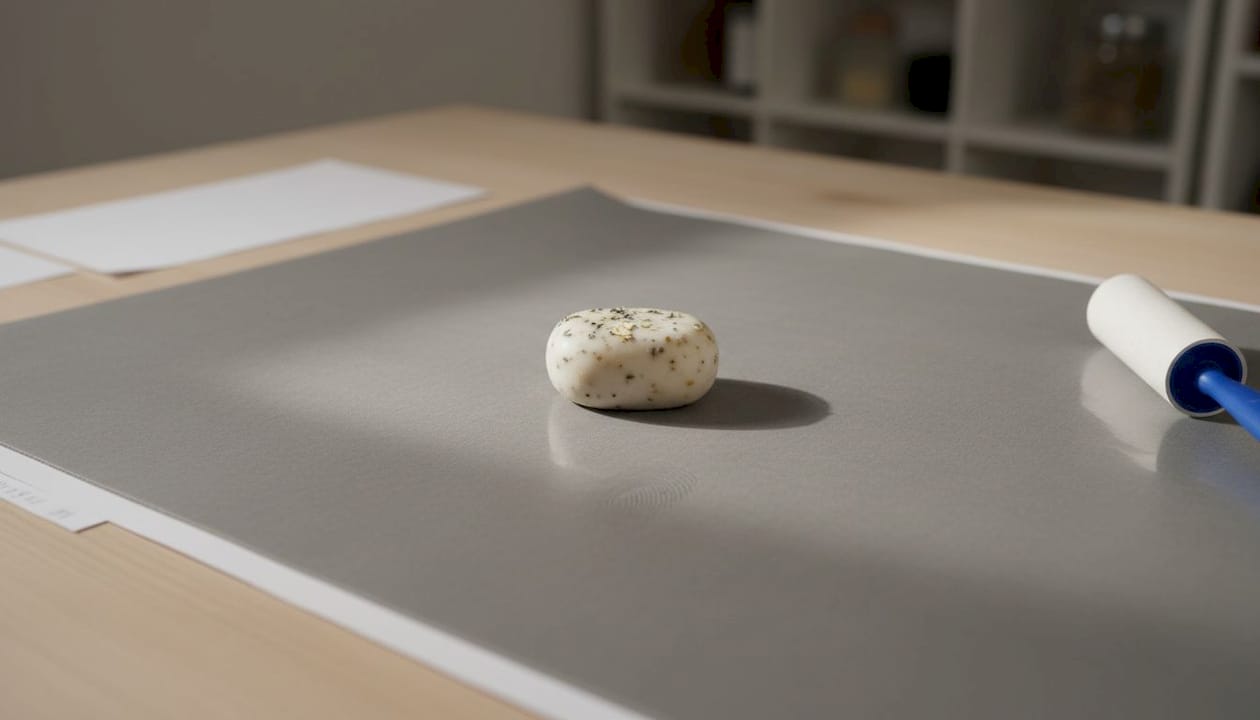 Soap bar on vinyl backdrop under studio light