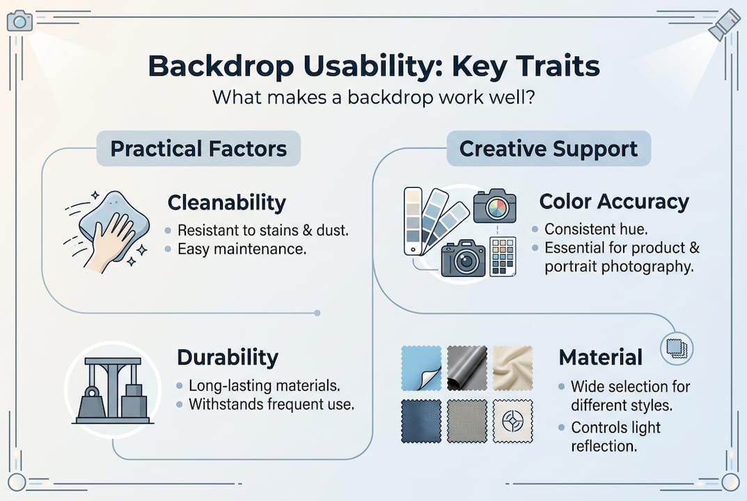 Infographic shows practical and creative backdrop traits