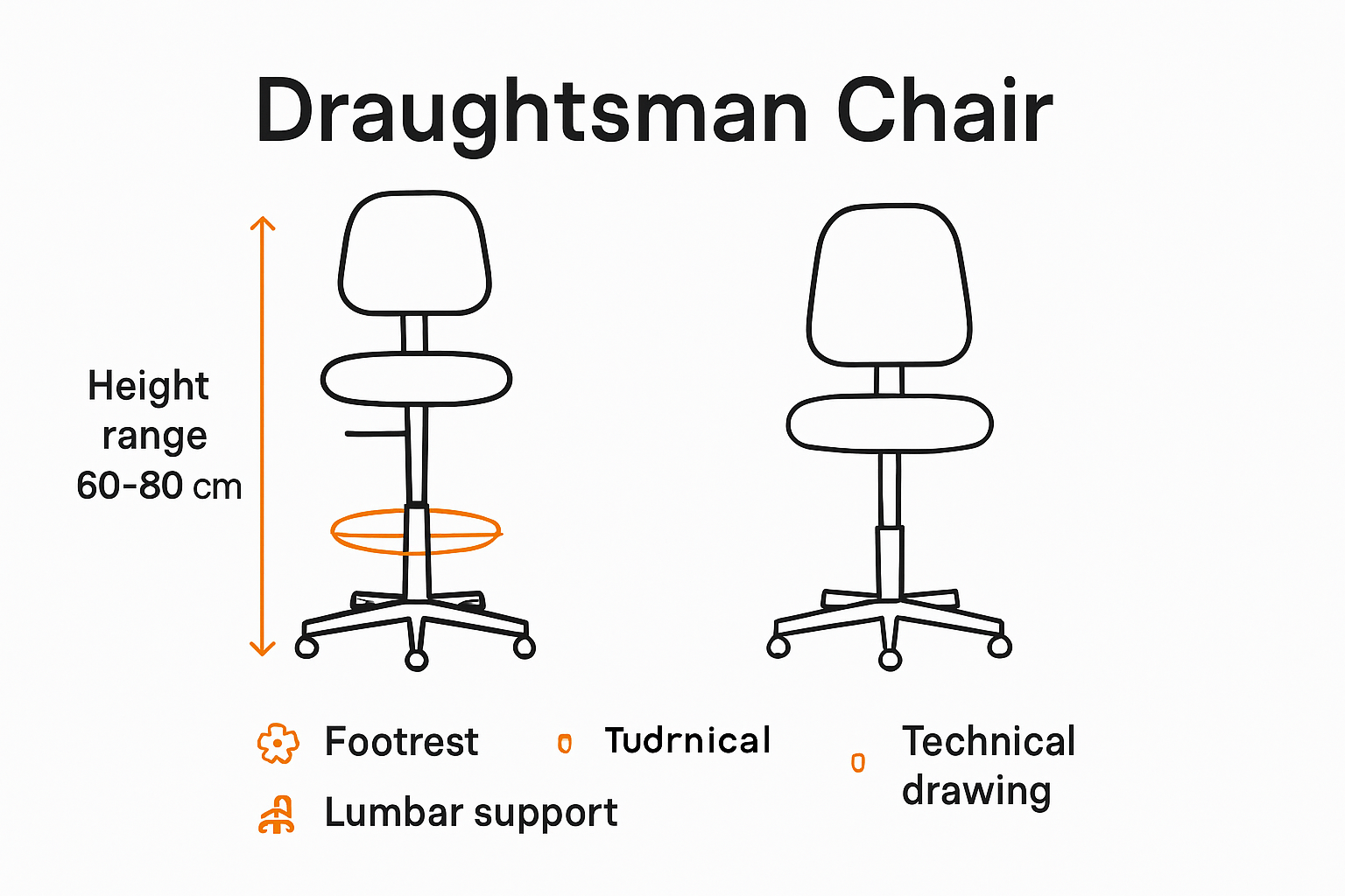 Draughtsman chair definition and features infographic