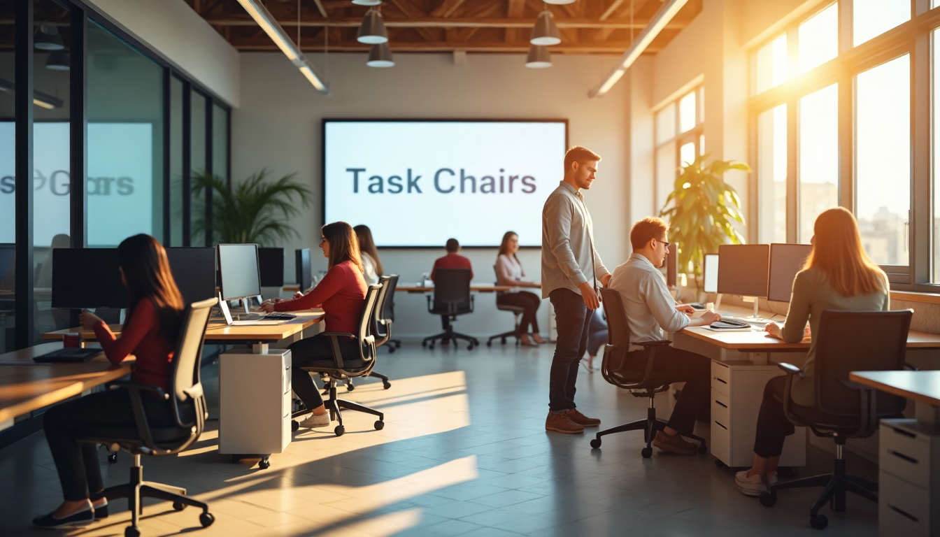 South African office with employees at ergonomic task chairs