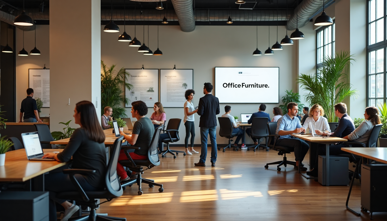 Contemporary South African office with sunlight and digital signage