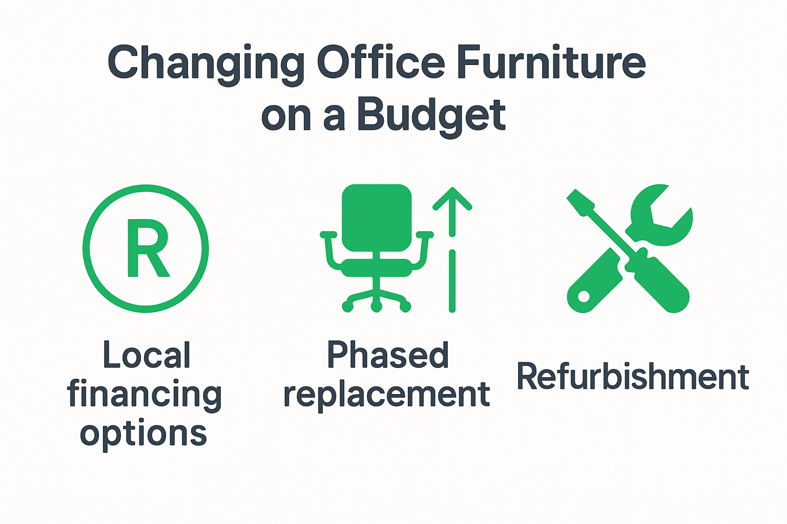 Infographic showing strategies to change office furniture budget