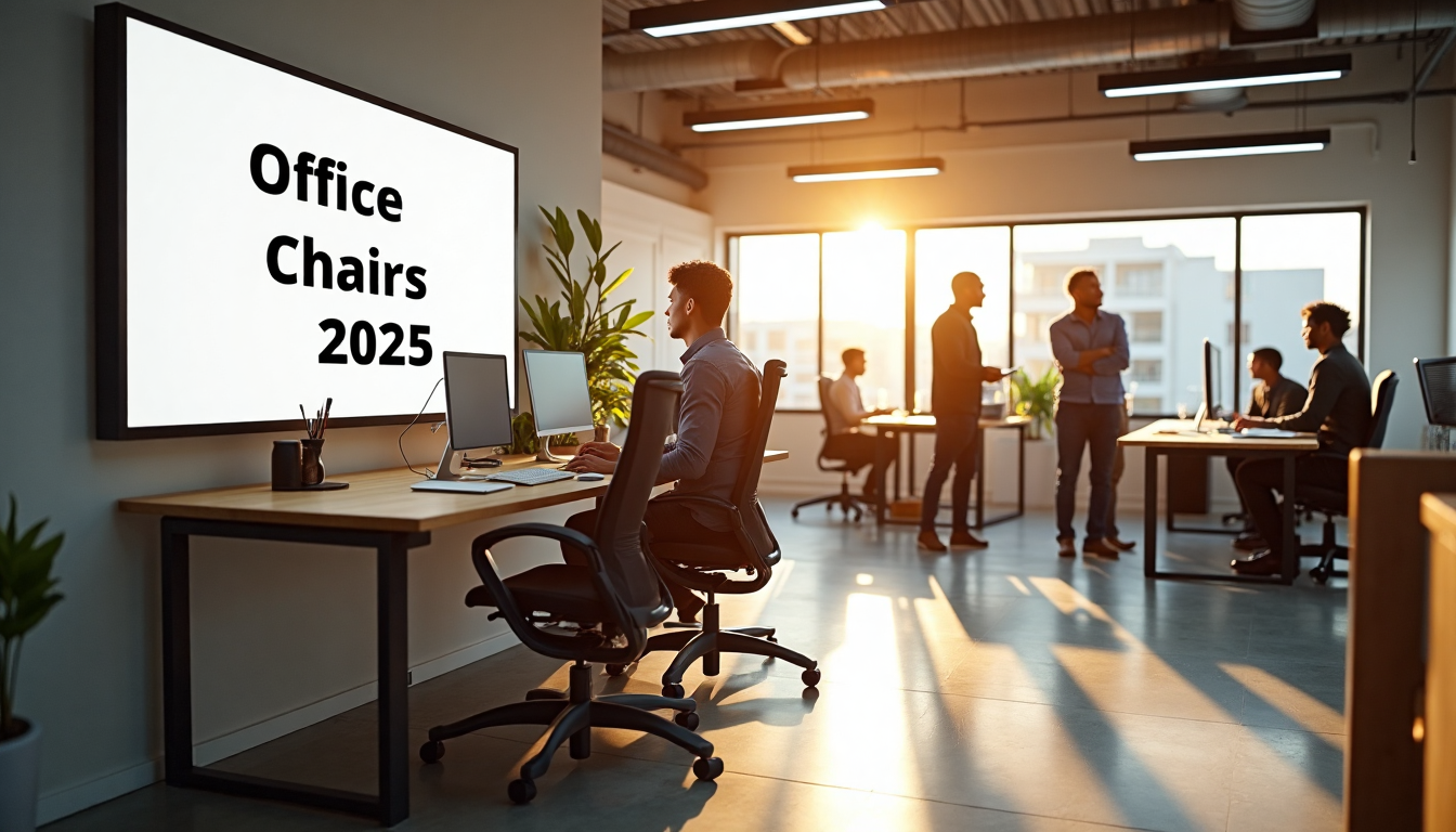Modern office with professionals using ergonomic chairs
