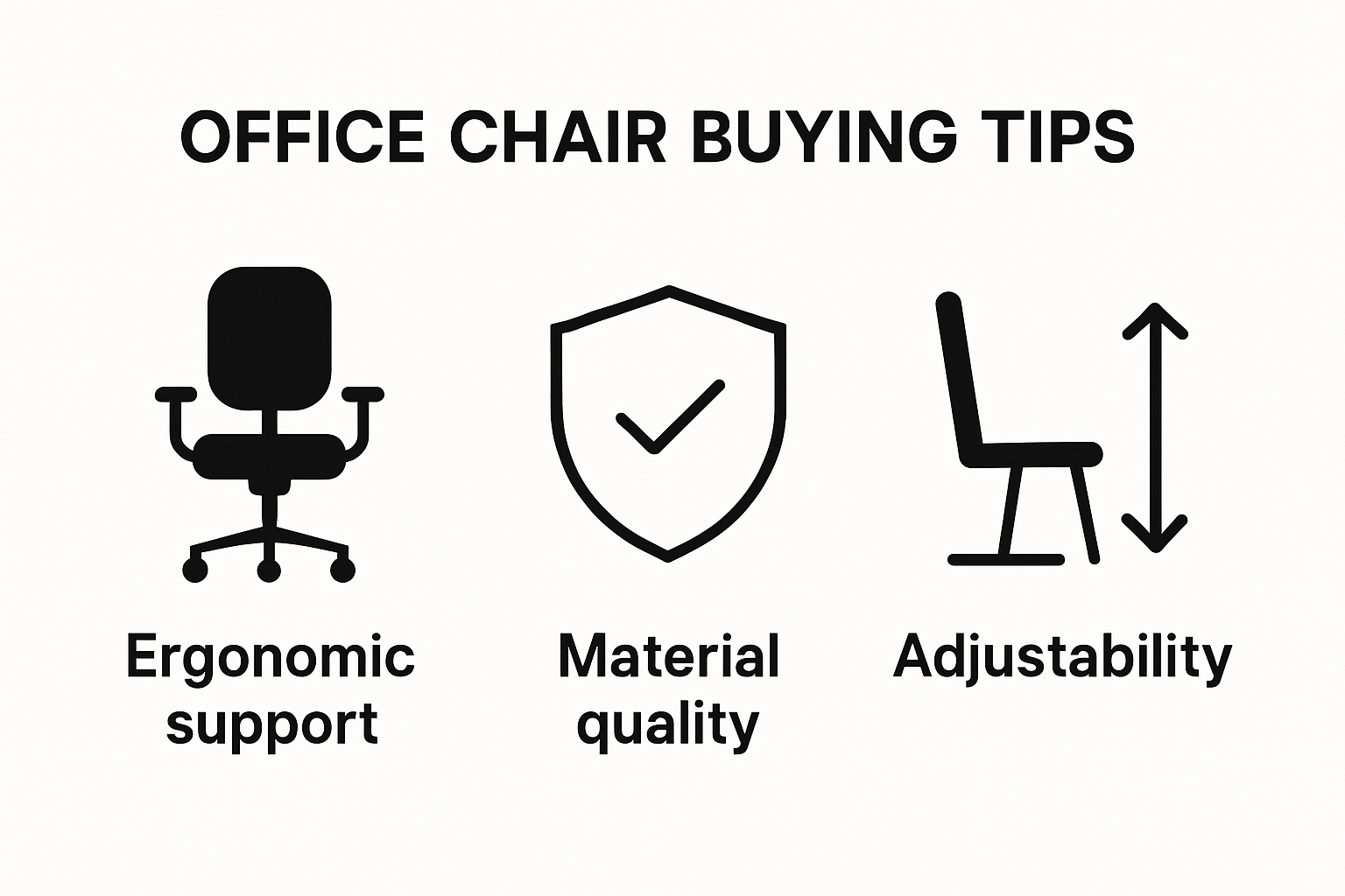 Infographic showing key purchasing tips for office chairs