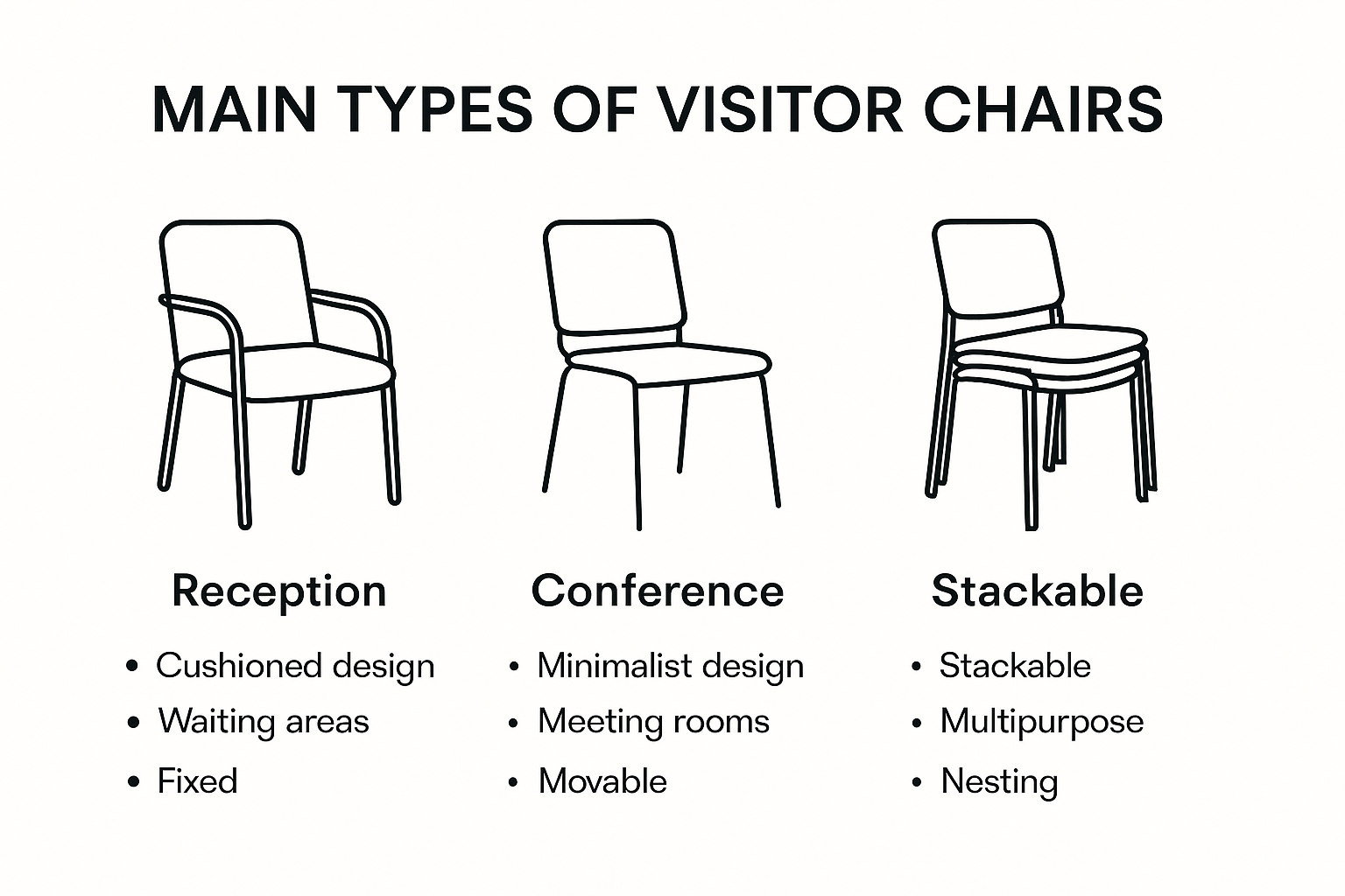 Infographic comparing types of visitor chairs