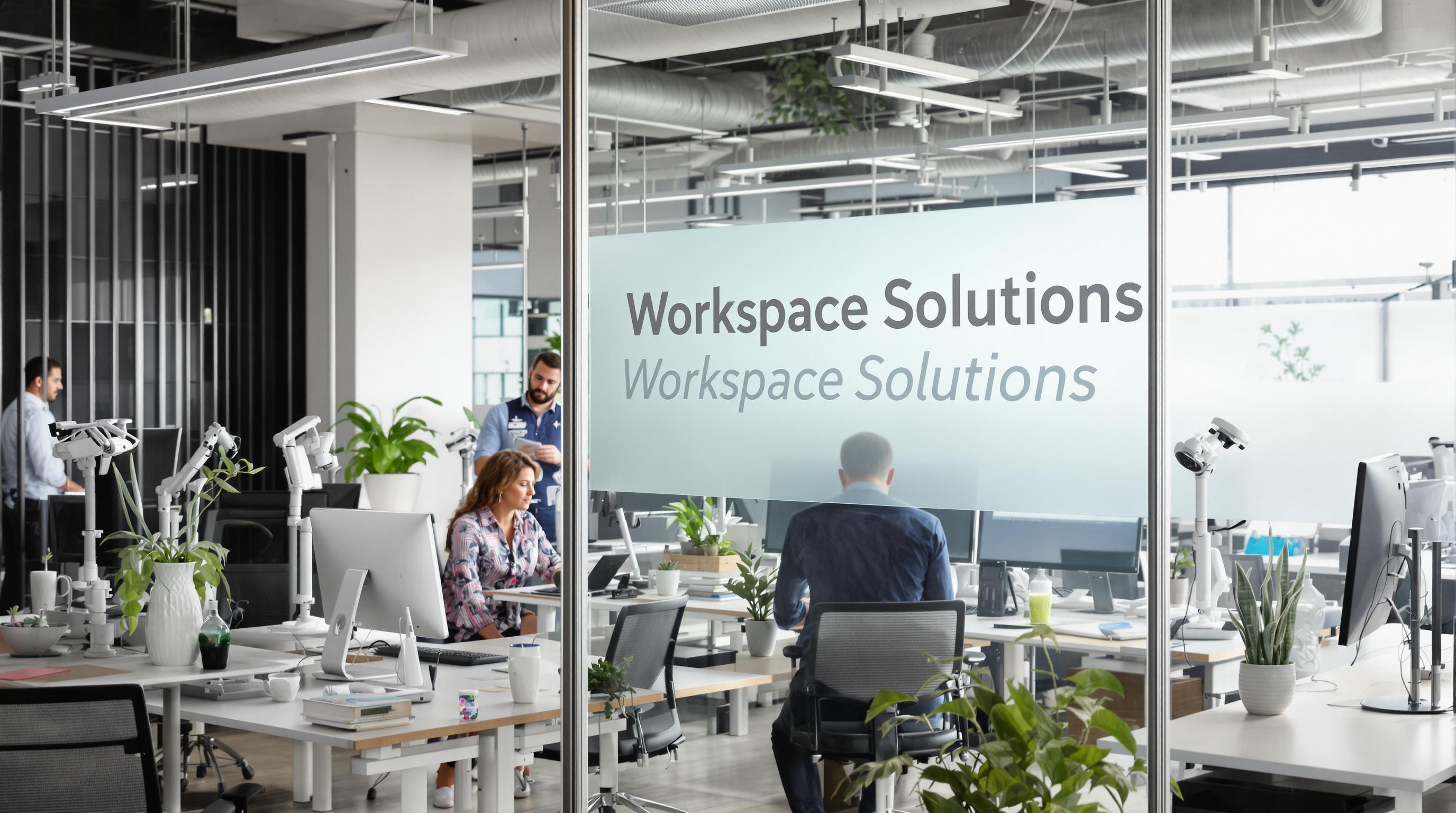 South African office showing employees using ergonomic accessories and tech-integrated desks