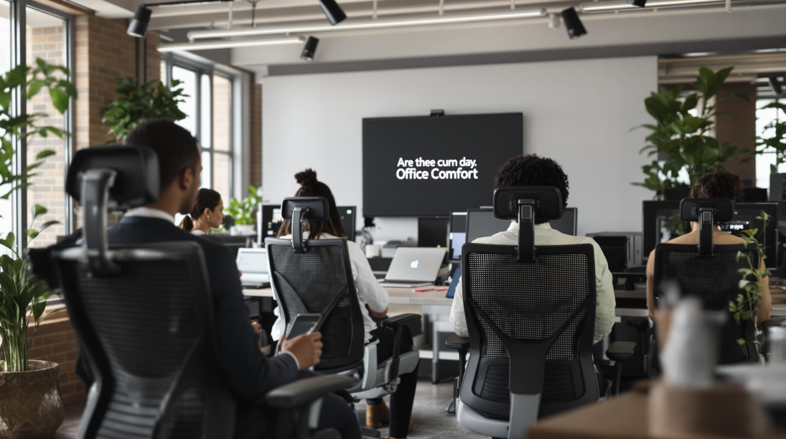 South African professionals adjusting ergonomic office chairs for comfort in a bright office
