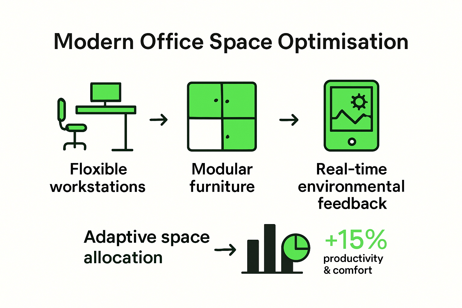 Infographic on optimizing office space efficiency and comfort