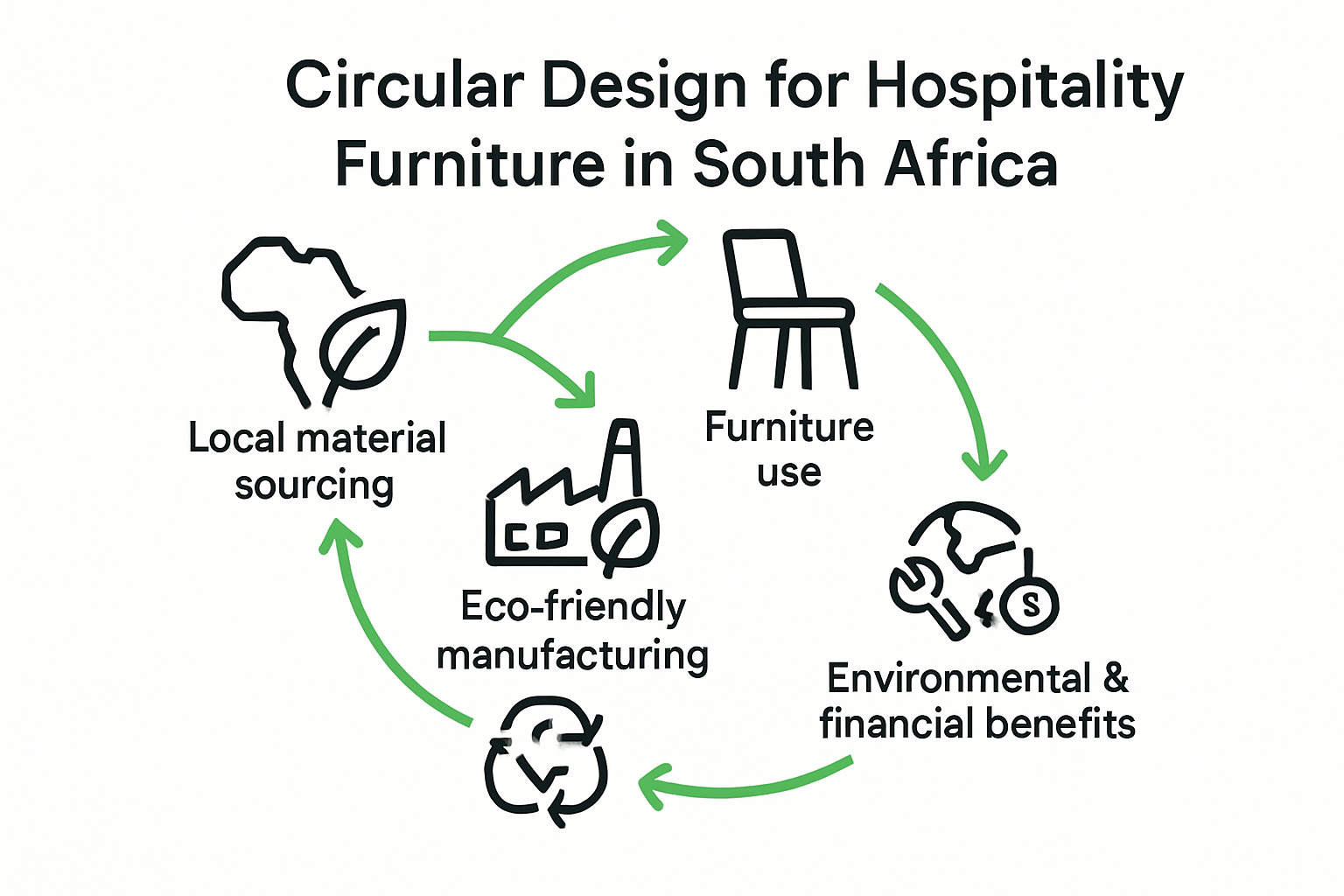 Circular design sustainable furniture process infographic