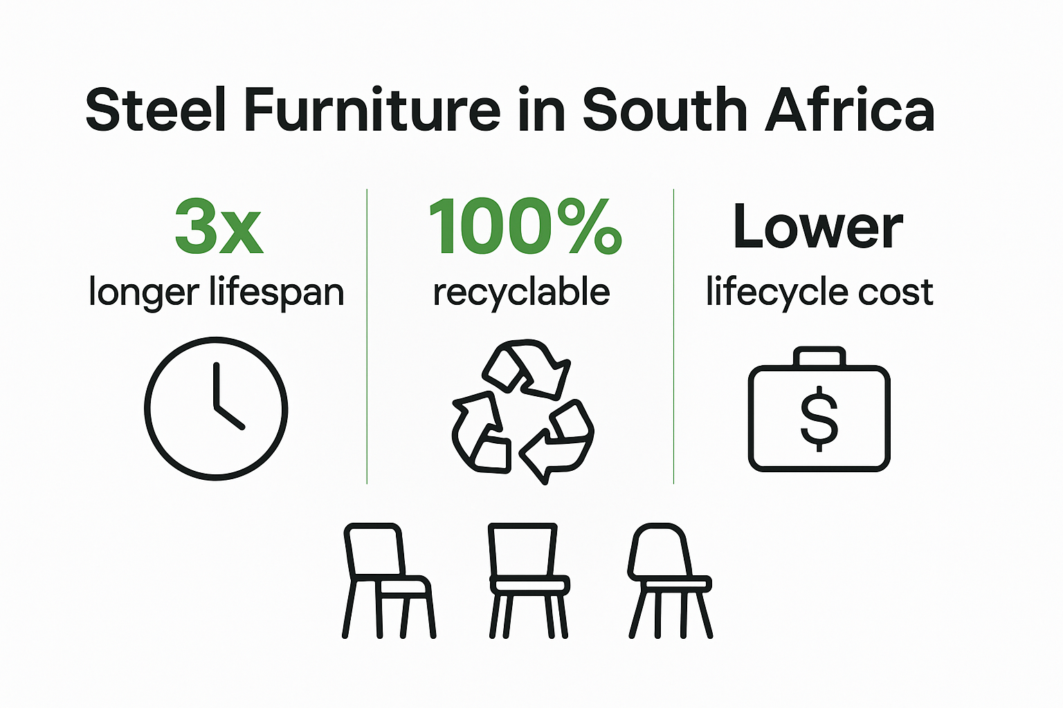 Infographic on steel furniture sustainability benefits