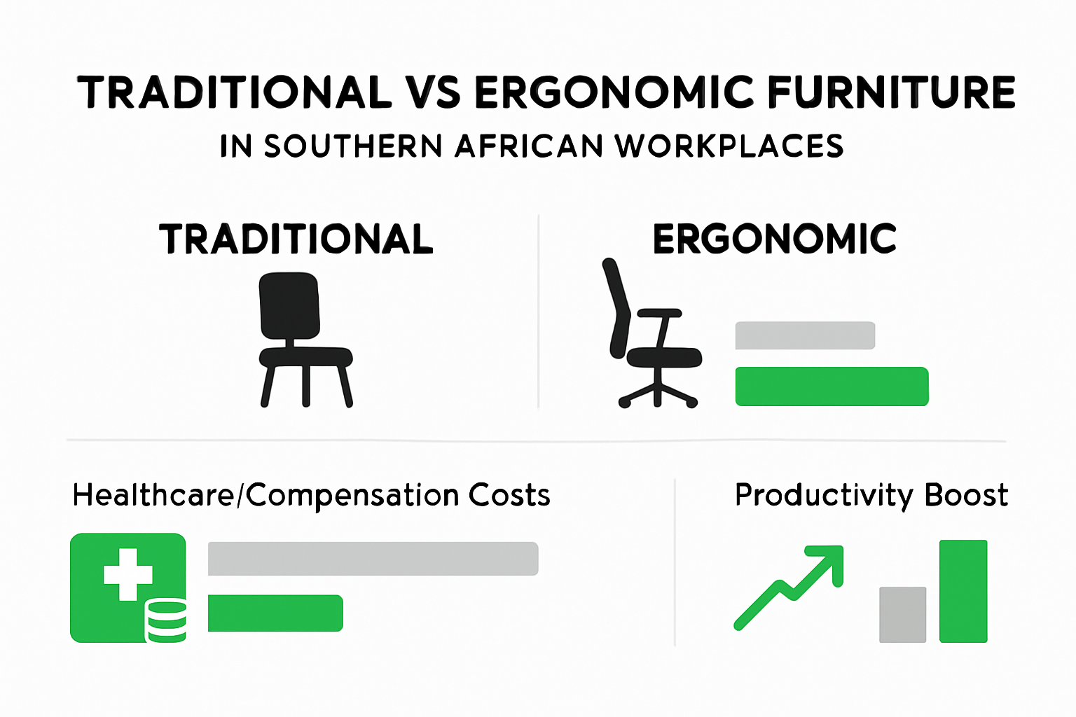 Infographic showing cost savings with ergonomic furniture