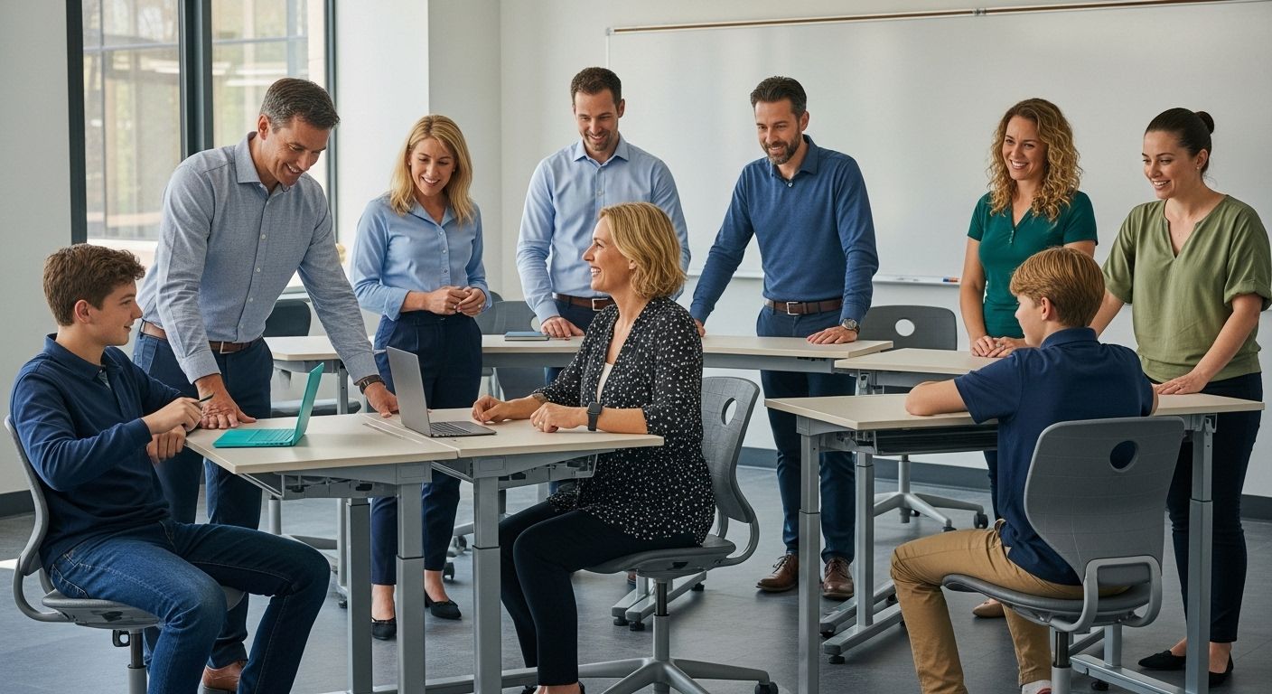 school furniture selection, modern classroom, educational environment