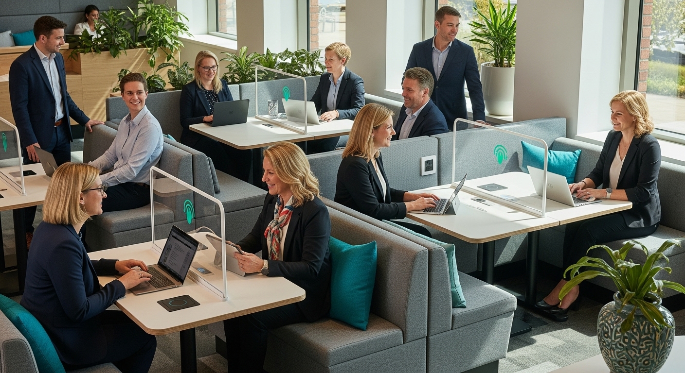 hospitality seating trends, flexible modern lounge, business guests