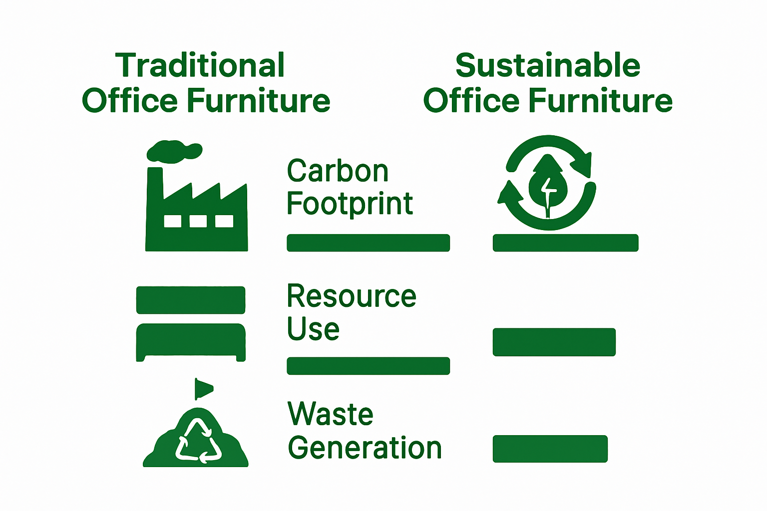 Comparison of traditional vs. sustainable office furniture impact